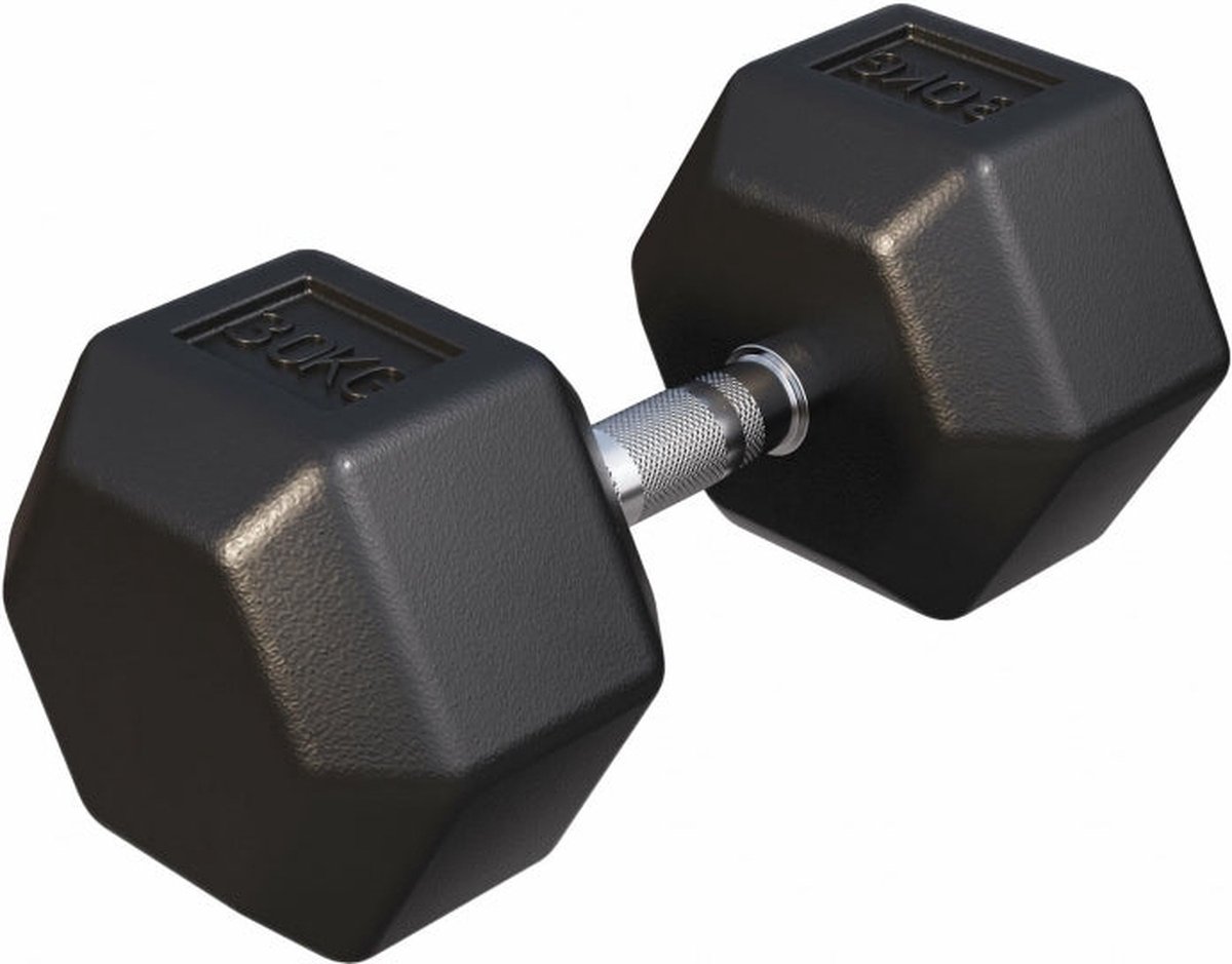 Gorilla Sports Dumbbell - 1 x 30 kg - Gietijzer - Hexagon - Halter