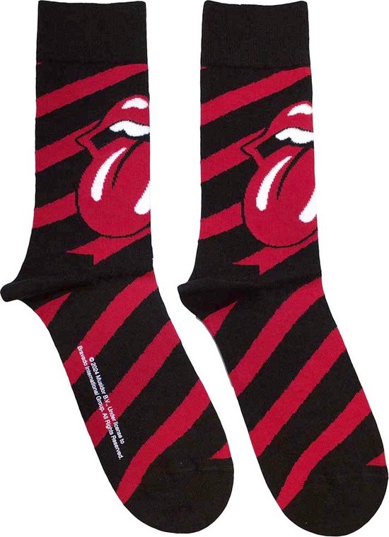 The Rolling Stones - Chaussettes Stripes - Zwart/ Rouge