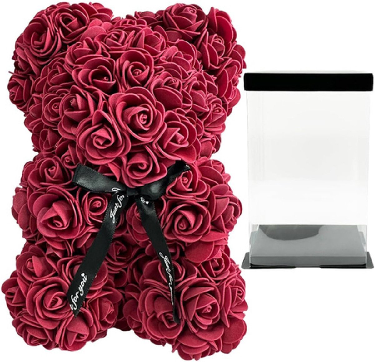 Rose Beer Rose Teddybeer Bloem Beer - Leuke Teddy Bloem Beer Verjaardagscadeaus Voor Meisje Vrouw - Romantische Kerst Valentijnsdag Geschenken - Bourgondië