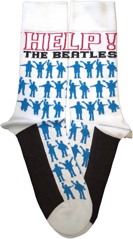 Chaussettes Beatles - Help Silhouettes Repeat - Wit