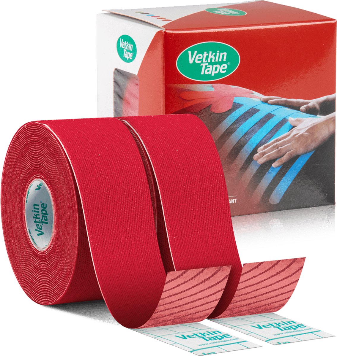 VetkinTape® - Rood - 2 rollen - Kinesiotape - Voor paarden en andere dieren - 3cm x 5m