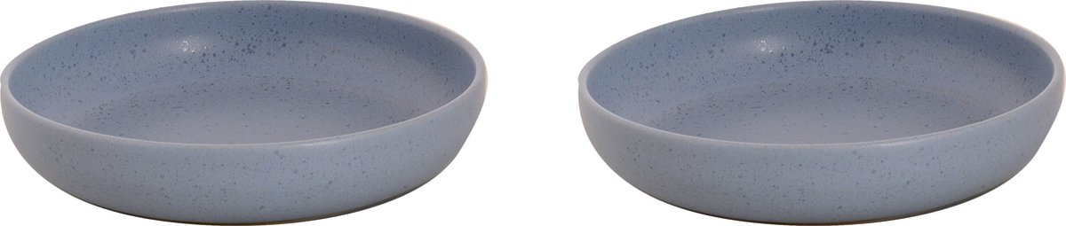 Palmer - Sandy Loam - Bord diep - Pastabord - 2 stuks - ø 22 cm - Blauw - Stoneware - Bordenset