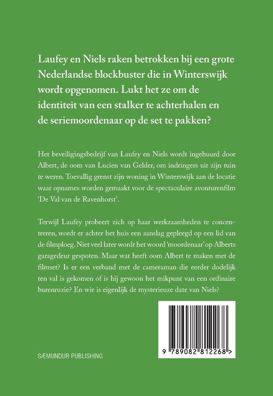 Laufey en Niels raken betrokken bij een grote Nederlandse blockbuster. Ze onderzoeken identiteit van stalker en seriemoordenaar in Winterswijk.