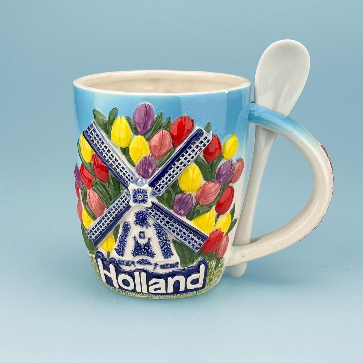 Beker met lepel Holland tulpen color �Zuiderzee�