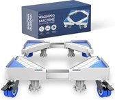 MM Brands Wasmachine Verhoger - Meubelroller - Meubelverplaatser - Ook geschikt voor Vaatwasser, Koelkast, Vriezer en Droger - Met Wieltjes - Blauwe Pads