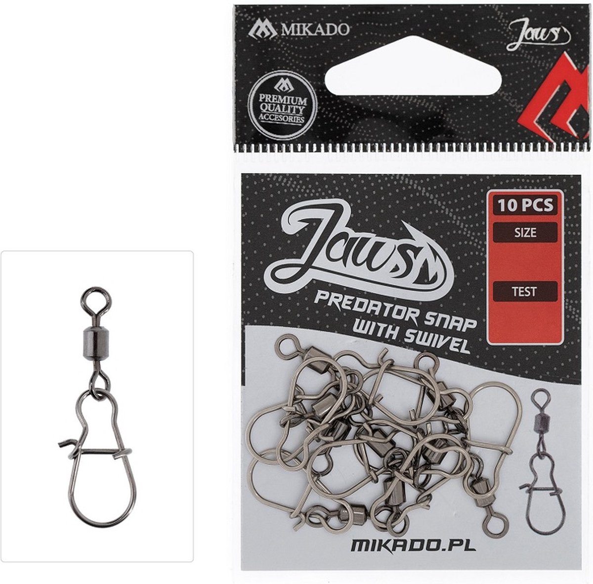Mikado | Snap met Wartel | Jaws Predator Snap | Maat M | 10 stuks | Premium Quality