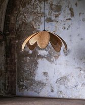 Lampe fleur Vintage en rotin