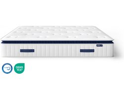 Akkon® Original Matras 160x210 cm | 2-in-1 matras met topper - Pocketvering - Natuur Latex - 100 nachten proefslapen