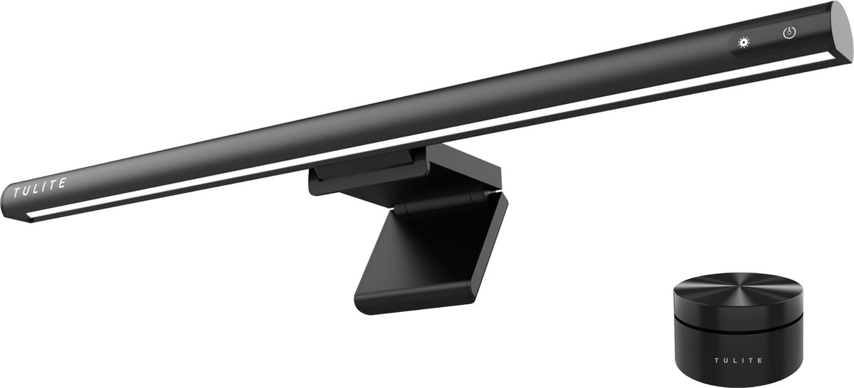 TULITE Monitor lamp – Bureaulamp - LED - Dimbare Klemlamp - USB - Touch - Afstandsbediening – 42 cm - Zwart - Gaming & Kantoor