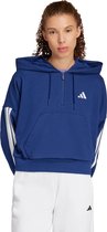 adidas Sportswear Essentials 3-Stripes French Terry Hoodie met Korte Rits - Dames - Blauw- S