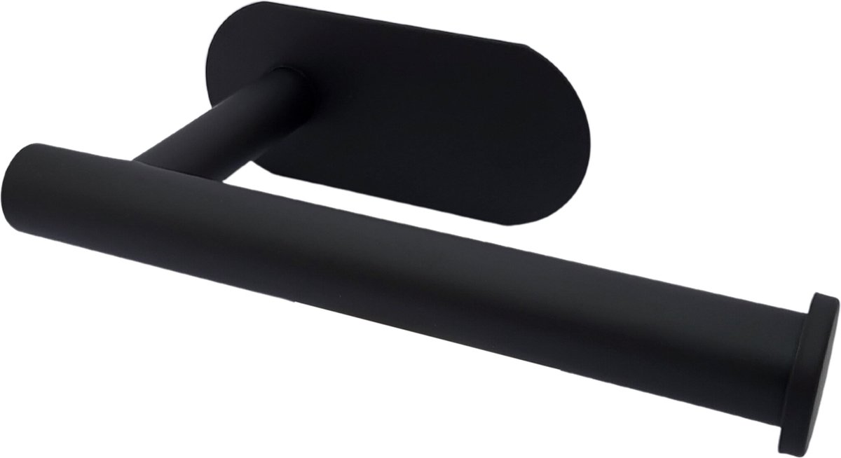 Sanics® Dolphin WC Rolhouder Zonder Boren - Toiletrolhouder Zelfklevend - WC Papier Houder - Closetrolhouder Zwart RVS