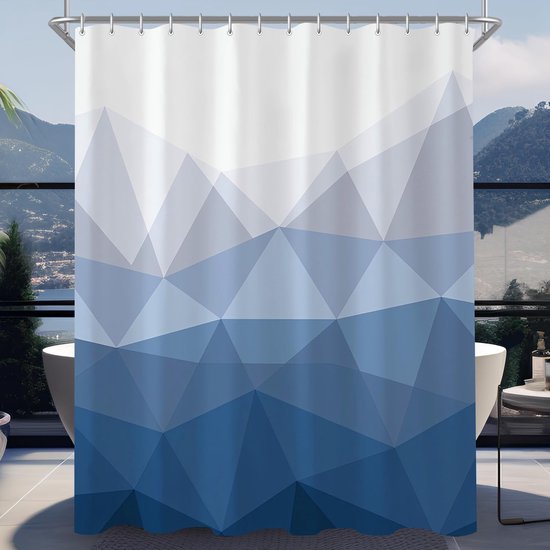 Ensemble Rideau De Douche Bohème 4 Pièces – Style Médiéval Abstrait Moderne Avec Tapis, Contour WC Et Coussin U – Décoration Salle De Bain Élégante