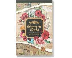 SIMNO® Sticker- en papierset - 50 vellen - Set met vellum stickers, hobbypapier en decoratiepapier voor bullet journal en scrapbook - Blooming as Flowers