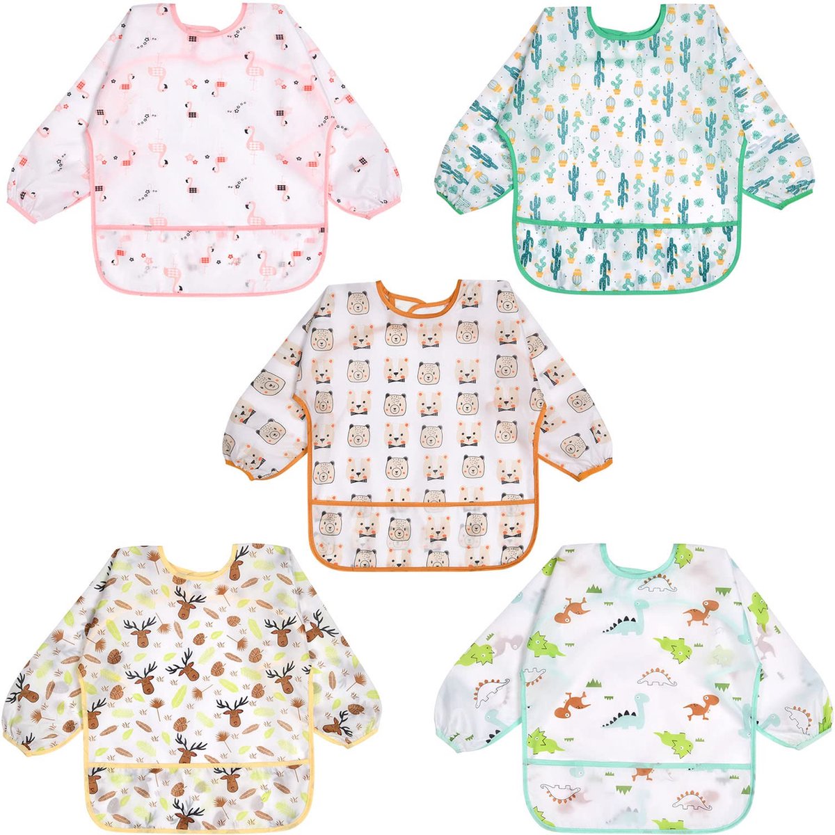 Goedkoopste Goodivery ® Waterbestendige Babyslabbetjes met Lange Mouwen voor Creatief Spelen en Eten