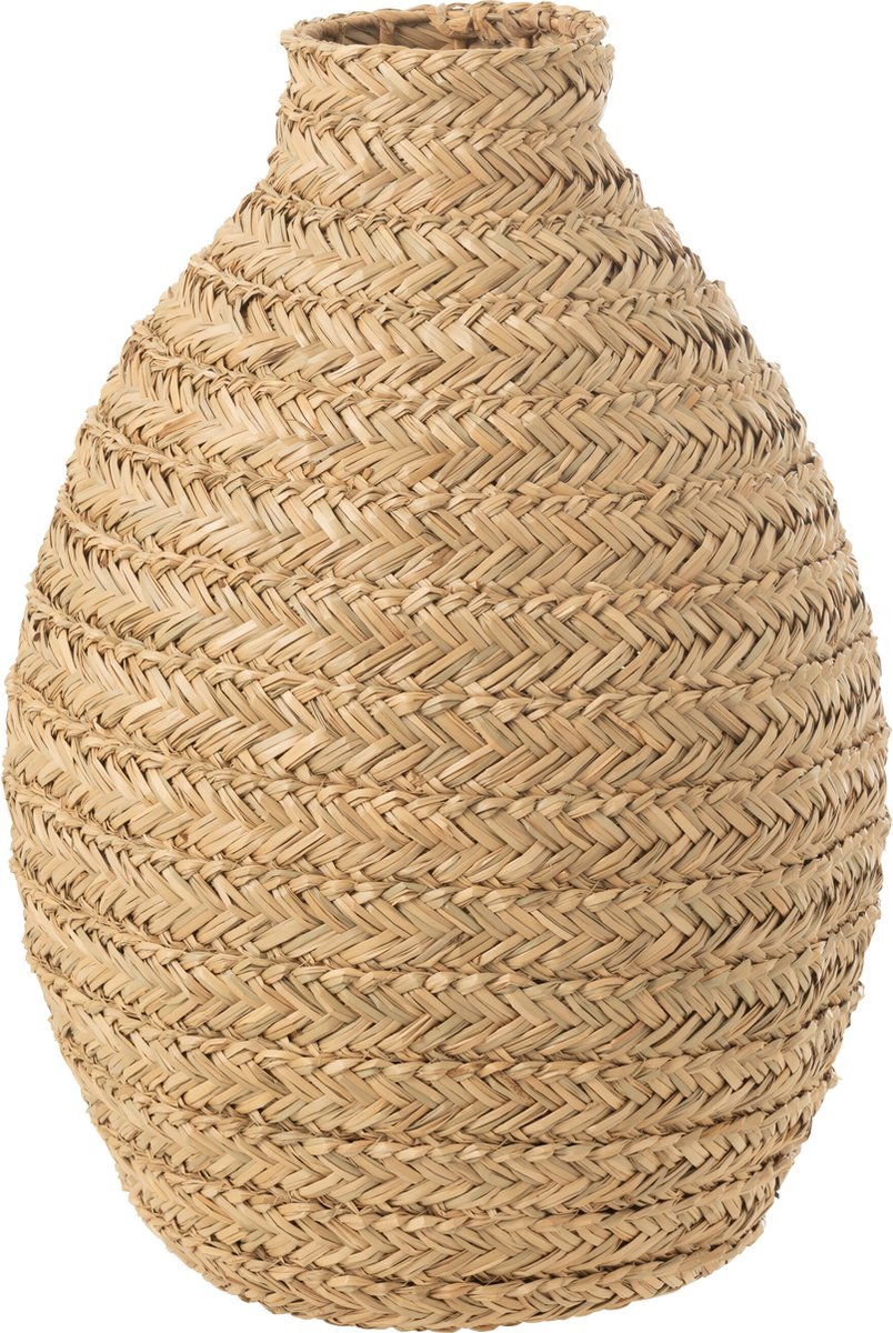 J-Line vaas Gevlochten - zeegras - naturel - large - 60 cm hoog