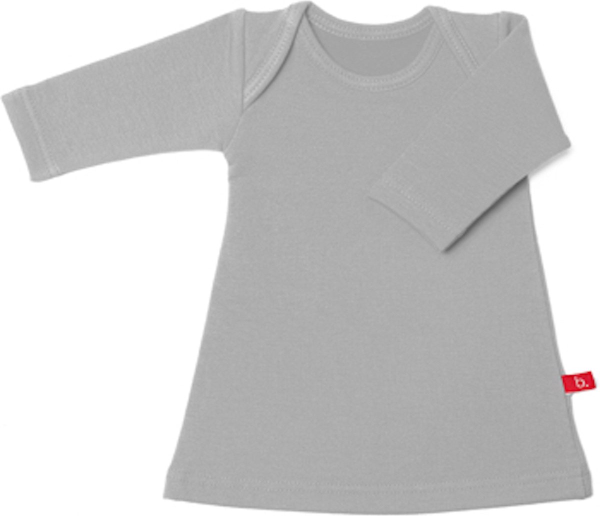 Baby jurkje lange mouw bio sweatstof lichtgrijs 50/56