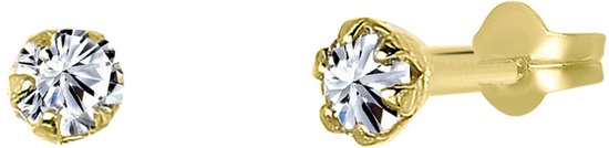 Lucardi - Boucles d'oreilles en or jaune 14 carats autour de 2 mm de zircone