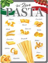 N / A We Love Pasta - Spaghetti Lasagne Penne 20 x 30 cm