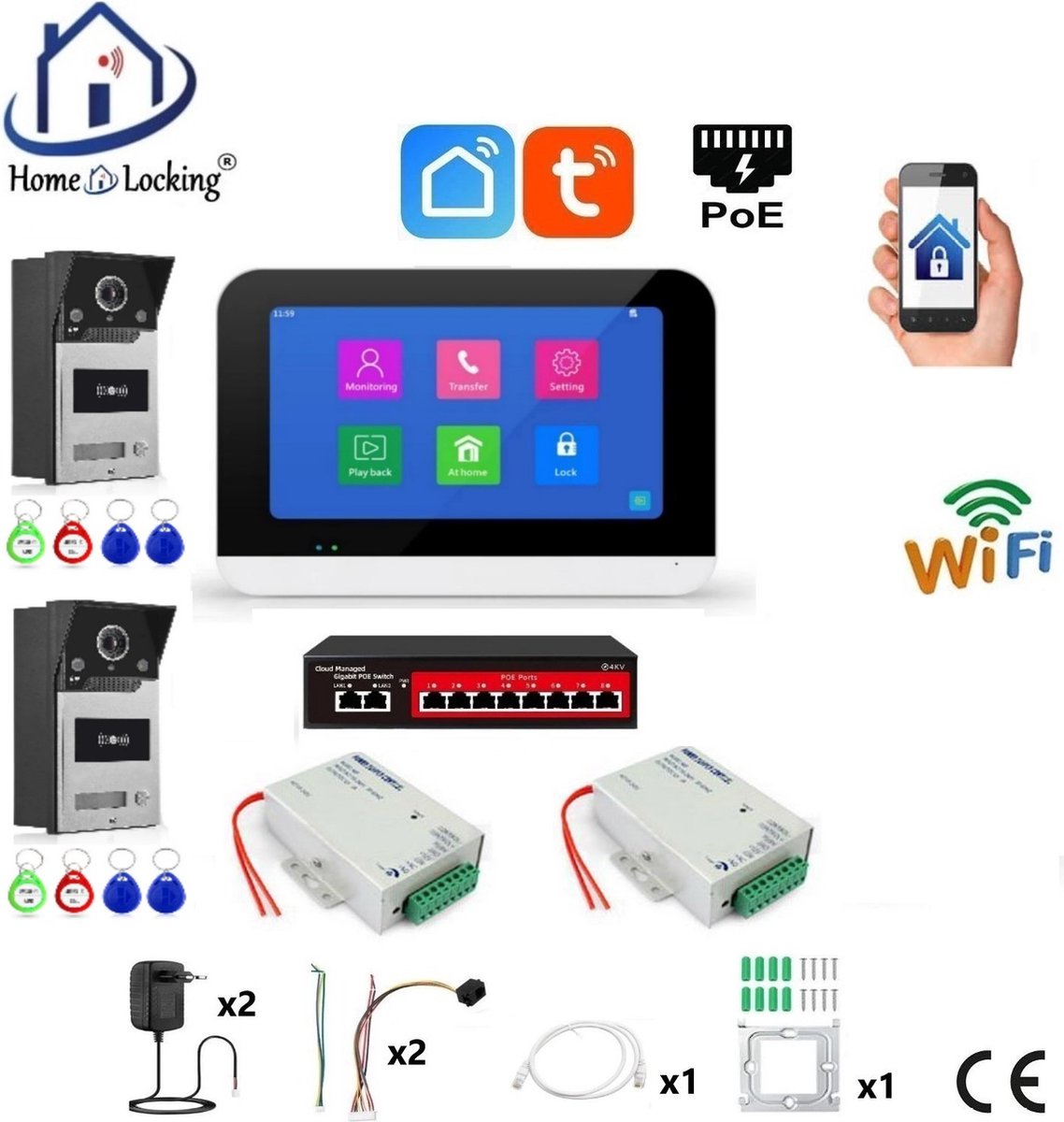 De Bruyne Freddy T-2302V-2-1 Videodeurbel met Smart Life APP Bedieningen - De Bruyne Freddy - €402,48