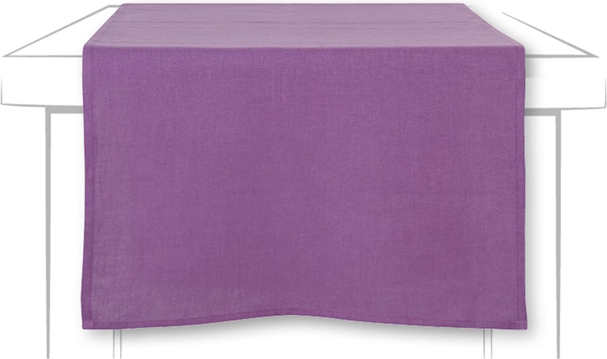 Tafelloper Linnen - Paars - 150 x 45 cm - Paarse tafelloper Plum