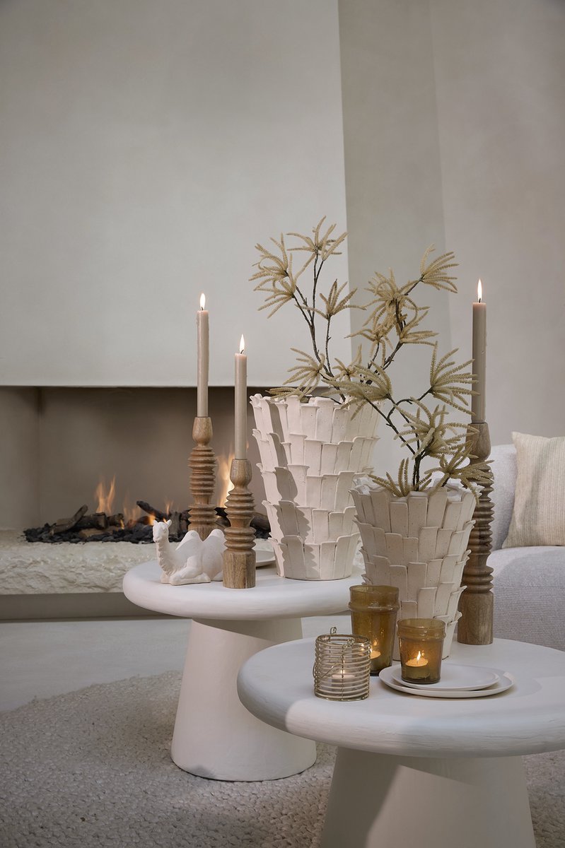Light&living Vaas deco 27,5x27x34 cm BANYA keramiek mat crème
