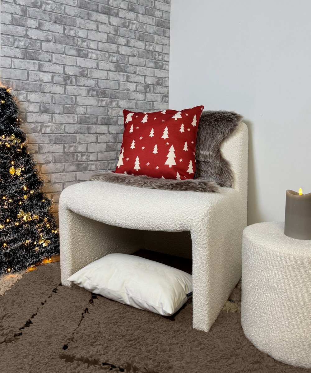 Kerst 'Kerstbomen' Kussenhoes | Katoen / Linnen | 45 x 45 cm – foto 3