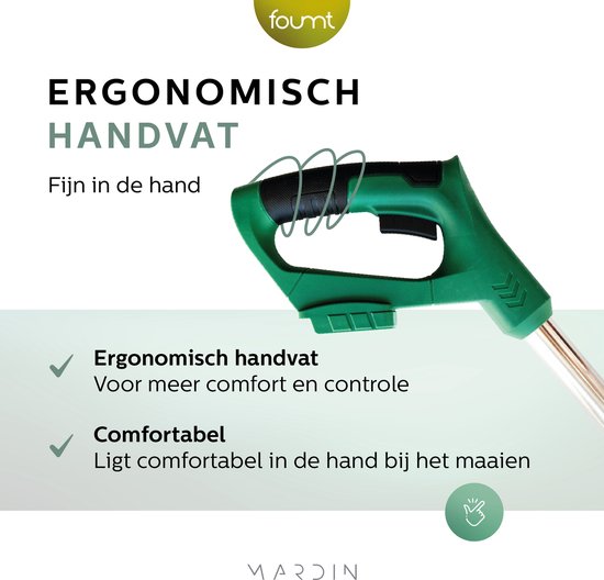 Mardin Kantenmaaier - Grastrimmer - Bosmaaier - Incl. 2 accu's en lader - Zwart/Groen