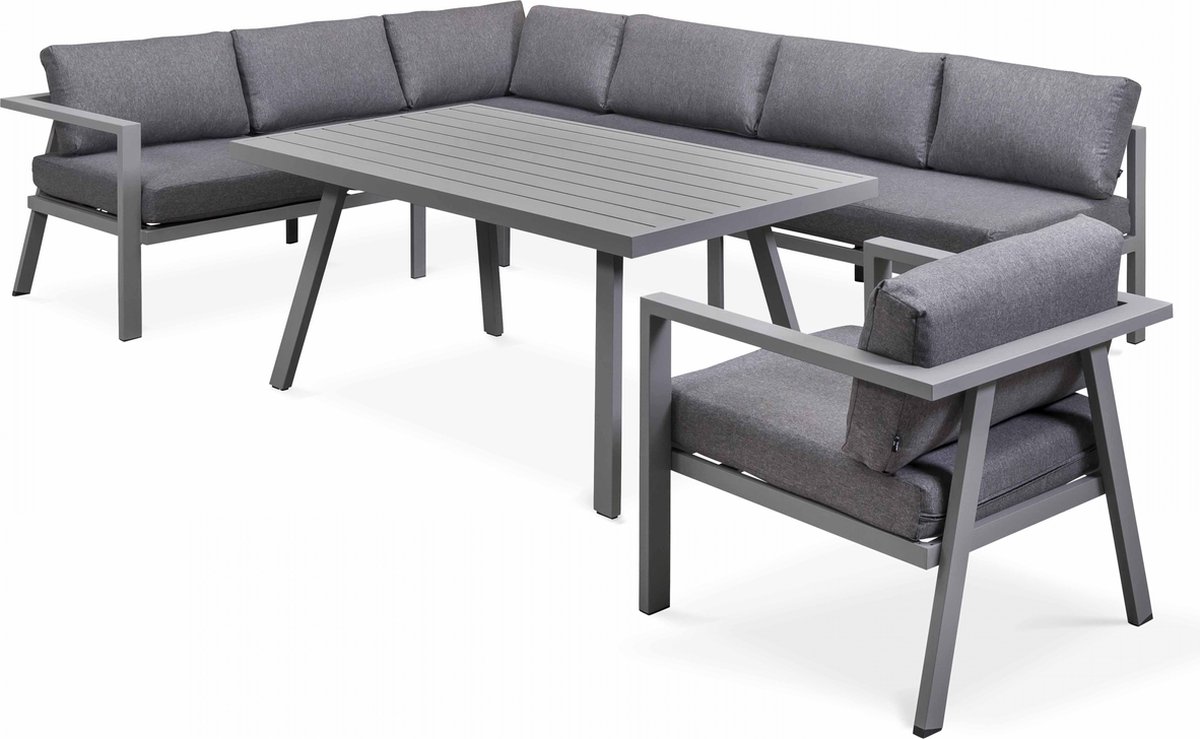 Oviala - Tuinset met 8 zitplaatsen van aluminium - Saint Tropez