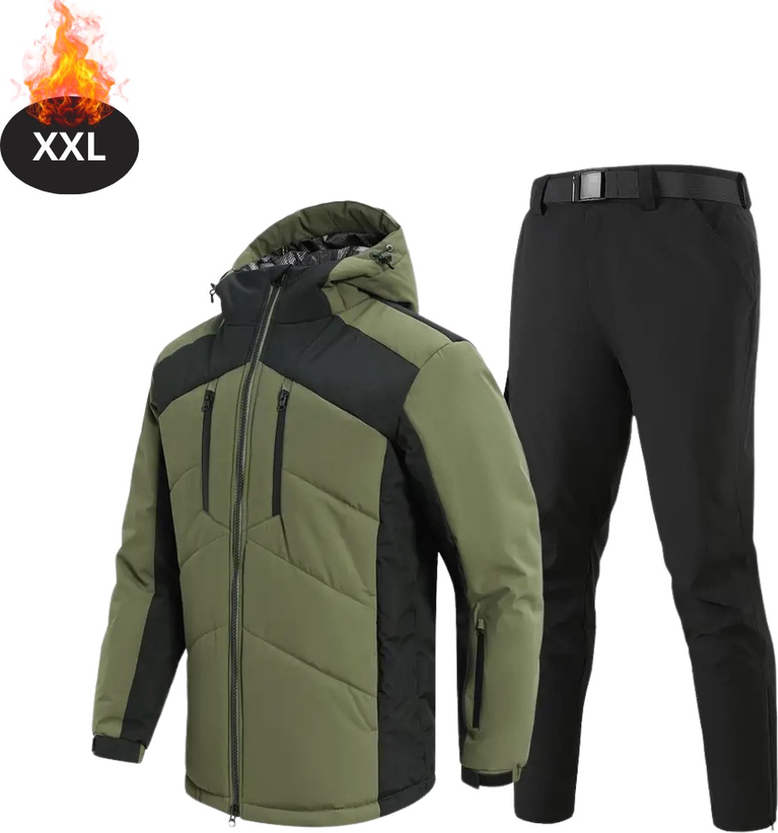Nivard Skipak SkiBroek Skijas Ski Suit Wintersport Heren 2-Delig Legergroen
