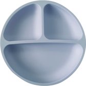 Assiette en Siliconen Bébé et Enfant - Grijs - Assiette Enfant - Avec 4 Ventouses - Solide - Assiette Plate - Assiette Petit Déjeuner - Compartiments - Sans BPA