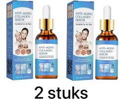 2 Stuks Anti-Aging Collagen serum, anti-rimpelserum, gezichtsserum voor vermindering van rimpels, Unisex Volwassenen.