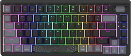 AQIRYS Adara Mini Zwart - Gaming Toetsenbord - Led RGB - Bedraad - USB - Meganisch Toetsenbord