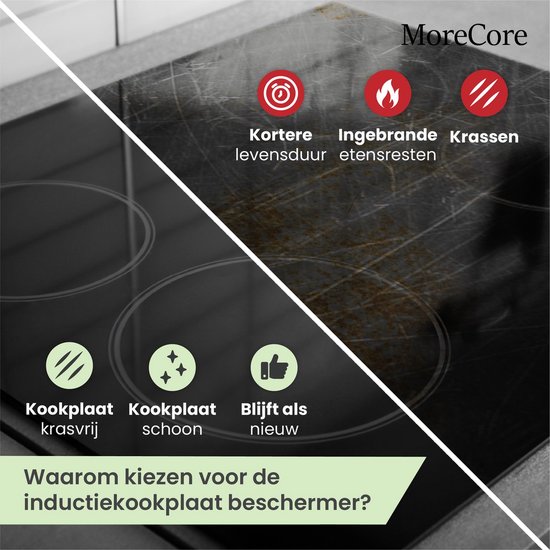 MoreCore Inductie Beschermer - Hittebestendig tot 280 ºC - Inductie Matjes Rond - Panbeschermers - Onderzetters Pannen - Afdekplaat voor Kookplaat - Inductie Mat - Inductiebeschermer - Inductie Afdekplaat - 6 Stuks