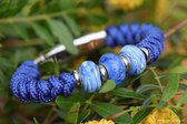 Urn-Crematie-as heren armband-Sieraad wordt voor u op maat gemaakt! 8mm-Sail Rope Heren armband met crematie-as verwerkt in transparant blauwe glasbedel-Herinnering-Mannen armband-Assieraad-RVS Schuif Klik-Herdenkingsssieraad-Gedenken-Handgemaakt