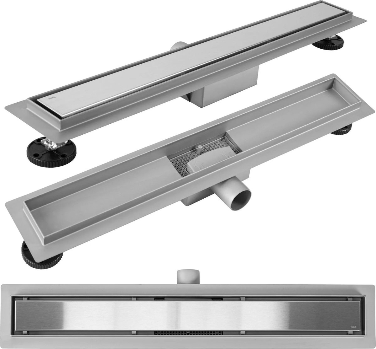 Rea Neox - Lineaire afvoer - douchegoot - Geborsteld Staal - 90 cm
