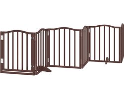 vidaXL - Hondenhek - inklapbaar - 6 - panelen - 300 - cm - populierenhout - bruin - eik