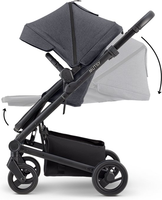 Mutsy Nexo Plus 3 in 1 Kinderwagen - REISWIEG en ZITJE INBEGREPEN - Lichtgewicht Frame - North Black van Mutsy — afbeelding 5