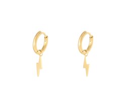 Yehwang - Thunder - oorbellen - sieraden - dames - goudkleurig - bliksem - trendy - ring oorbel met hanger - Ibiza style