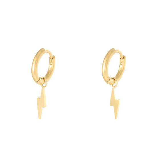 Yehwang - Thunder - oorbellen - sieraden - dames - goudkleurig - bliksem - trendy - ring oorbel met hanger - Ibiza style