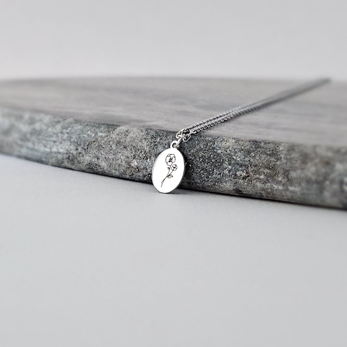 Ellen Life Jewelry | Februari Geboortebloem Kettingen - Zilver Gepersonaliseerd Keeting - Verjaardag Cadeau Vriendin & Vrouw - Geboortemaand Ketting met Hanger - Handgemaakte Sieraden