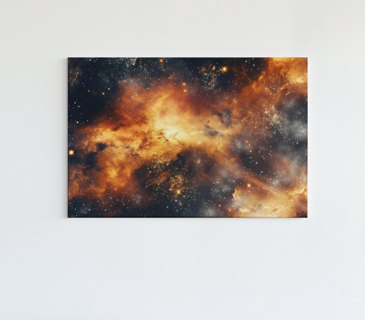 Trendex Global Canvas Schilderij - Abstract - Oranje - Wanddecoratie - 120x80x2 cm