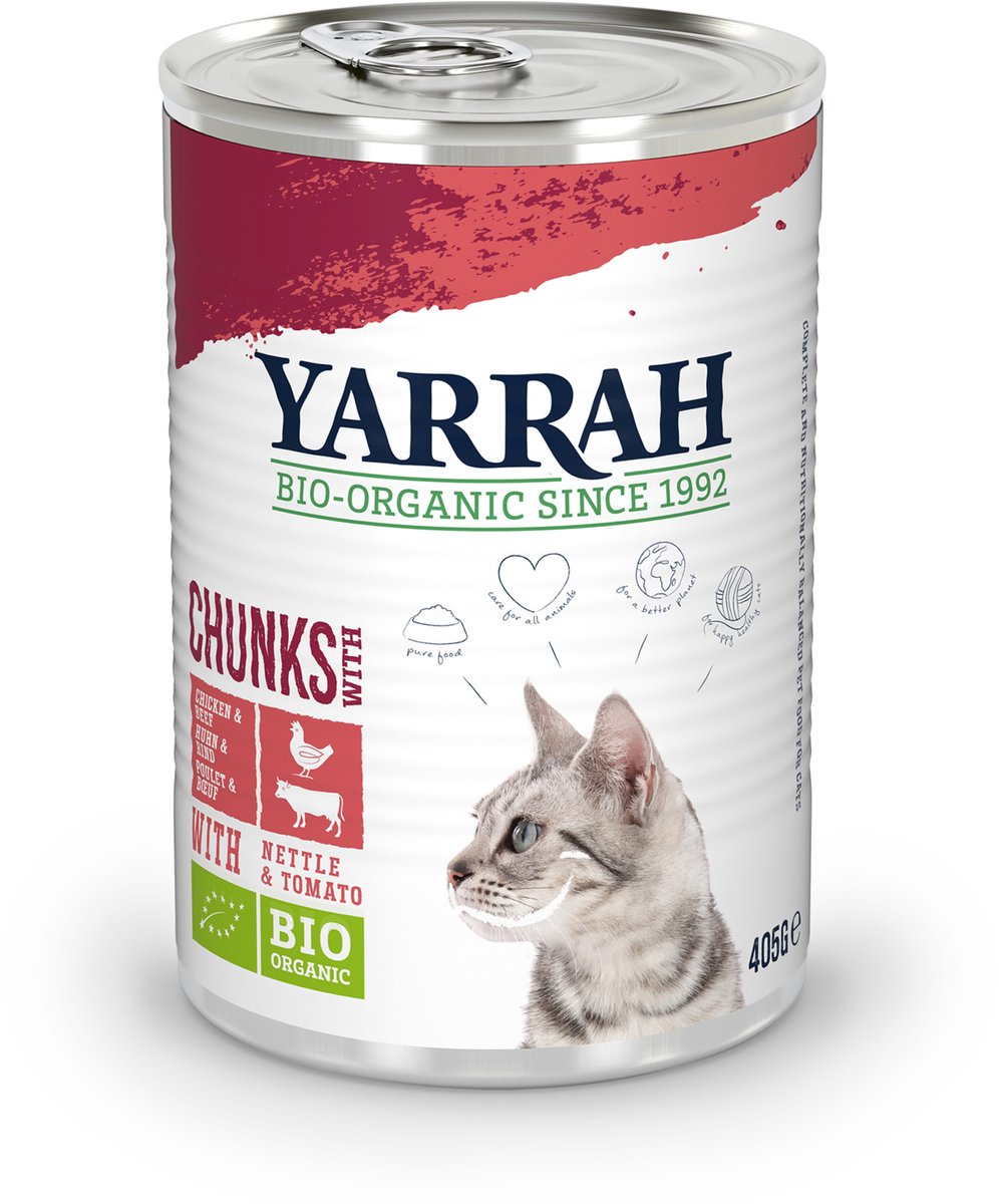 Yarrah Yarrah Bio Kattenvoer Chunks Kip - Rund 405 gr