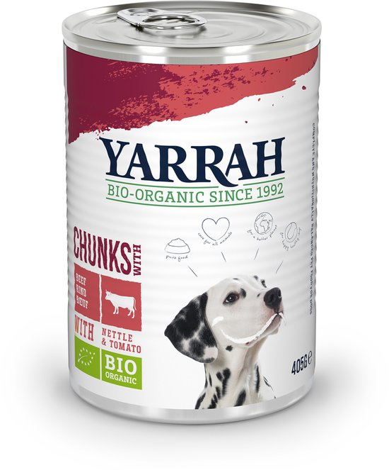 Yarrah Biologische Hondenvoer - Brandnetel & Tomaat - Honden natvoer -405 g