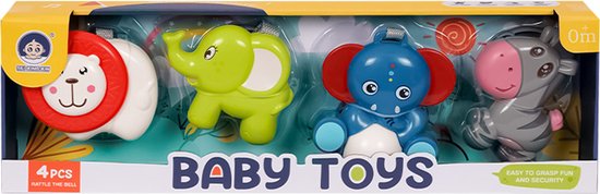 Speelgoedtopdeals - Rammelaar Hangspeeltje Buggyspeeltje - Cadeauverpakking Leeuw Olifant Olifant Zebra van Speelgoed. — afbeelding 2