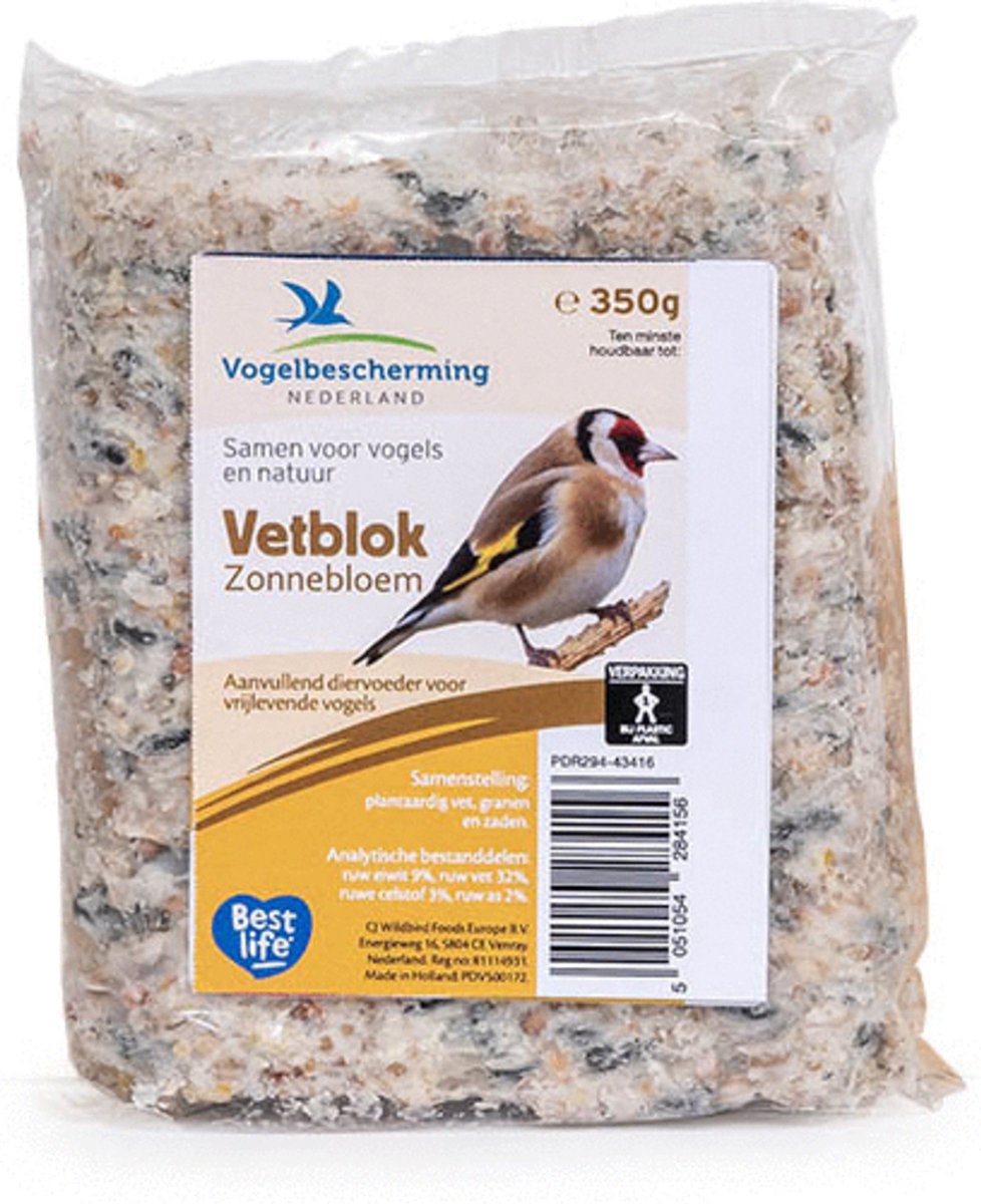 Wildbird Vbn Vetblok Met Zonnebloempitten - Tuinvogelvoer - 11.5x10x3 cm 350 g