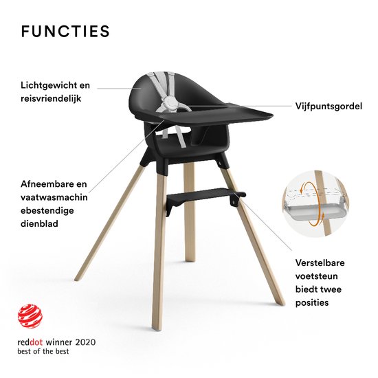 Stokke® Clikk™ Kinderstoel - Black Natural van Stokke — afbeelding 5