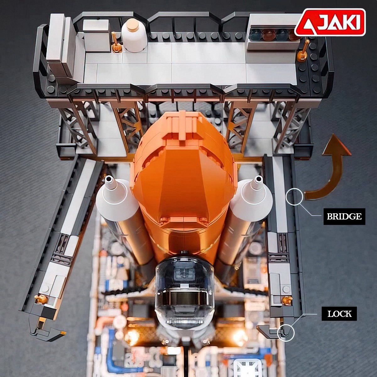 Jaki - LIMITED icons edition City Ruimtevaart raket | Artemis Space Wars Expert | Classic Creator STEM ideas speelgoed | Compatibel met lego mega bloks | Technic nasa ruimte shuttle bouwpakket voor volwassen & kinderen | 2226 bouwstenen — afbeelding 6