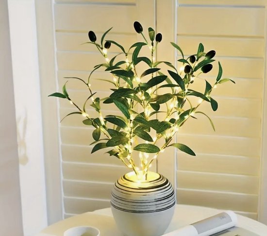 Sfeerverlichting Kerst - Witte Olijftak licht - LED verlichting - Kerst tak lamp - Buitenverlichting twijgen - Feestelijke decoratie lamp - Bruiloft decor verlichting - LED berken tak - Buiten en binnen verlichting - Kerstverlichting op batterij