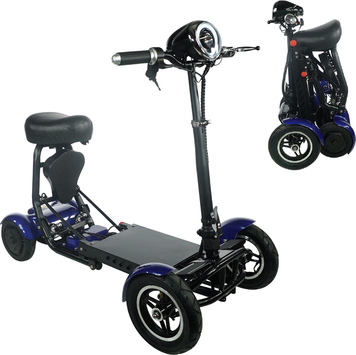 Goedkoopste COMFYGO MS3000 Elektrische scootmobiel, 4 wielen, maximale snelheid 18 km/u, 10,4 Ah Lithium-ion accu, Actieradius tot 25 km, Blauw, Standaard stoel Kinderzitje