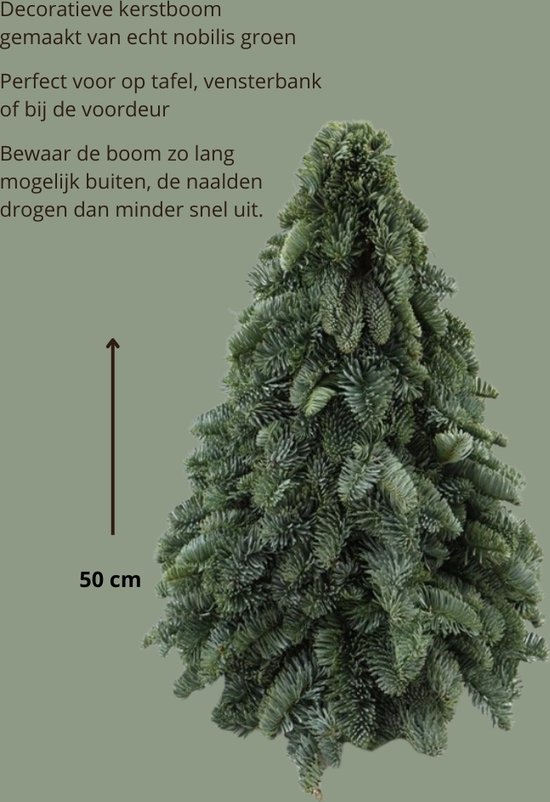 Echte Kerstboom | Echt Nobilis groen | 50 cm